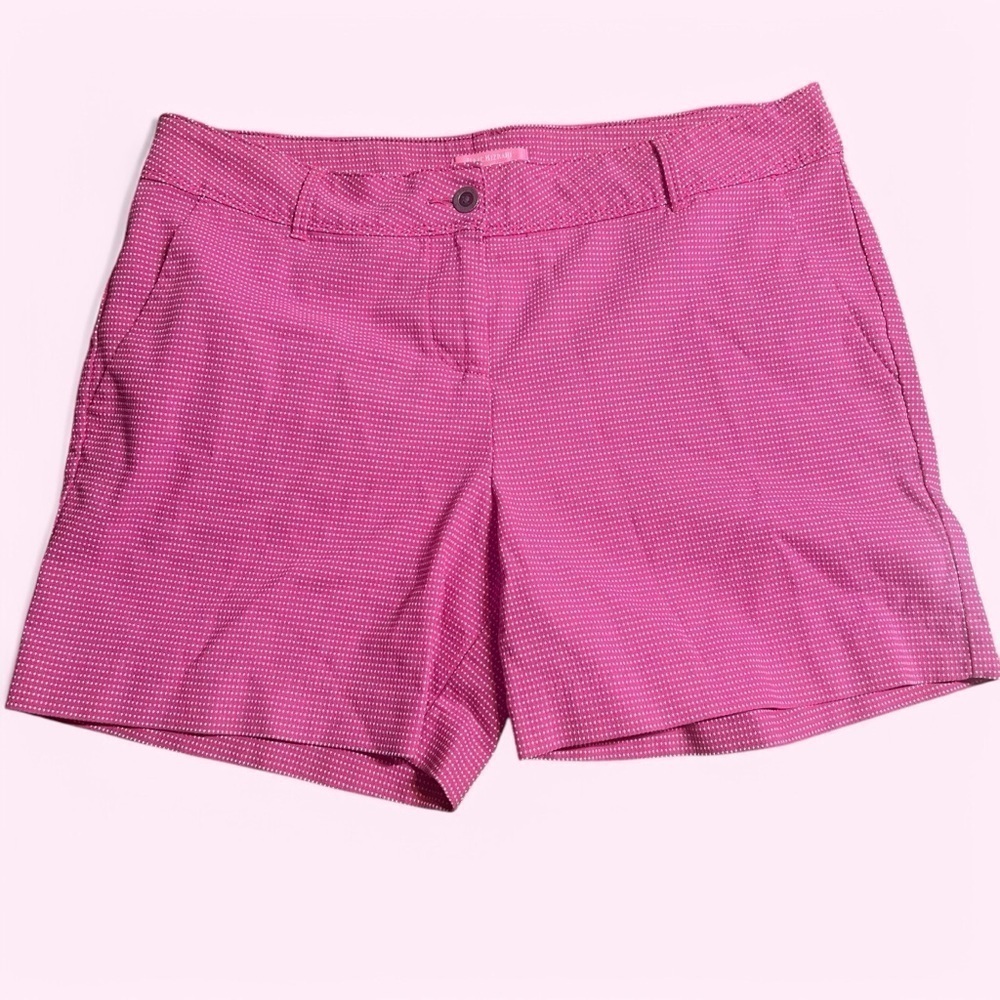 Isaac Mizrahi pink Shorts Polka Diamond Hot Pink Pockets Preppy 14